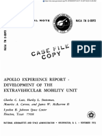 Apollo Experience Report Development of The Extravehicular Mobility