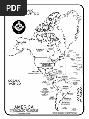 Mapa Politico Del Continente Americano Mapa De Amrica Con Nombres