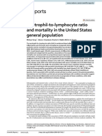 Neutrophil To Lymphocyte Ratio and Mortality in The United States General Population