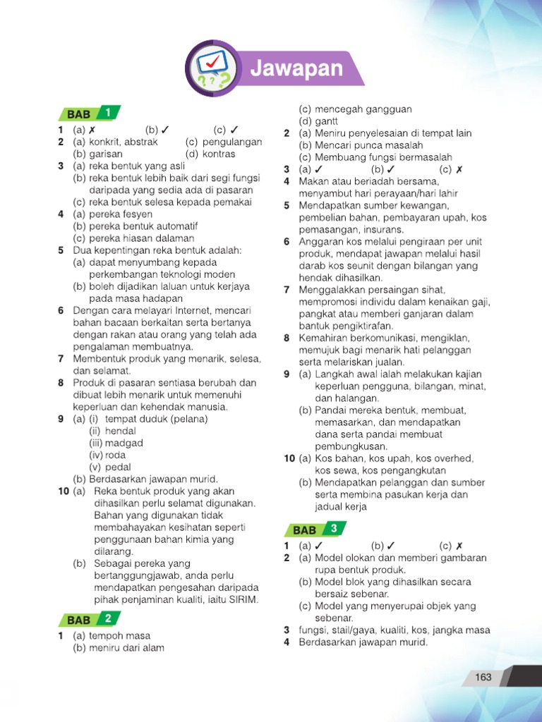 Reka Bentuk Dan Teknologi Tingkatan 1 Jawapan | PDF