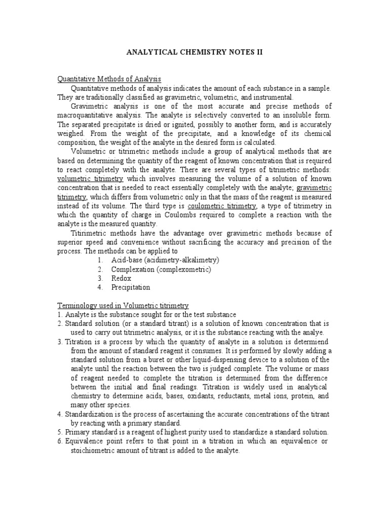 Quantitative Analysis in Analytical Chemistry | PDF | Titration | Chemistry