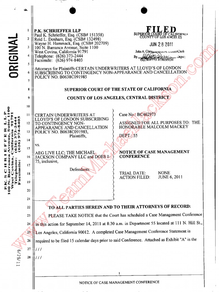 Notice Of Case Management Conference PDF