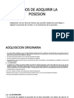 Adquisicion, Conservacion, Extincion de La Posesion