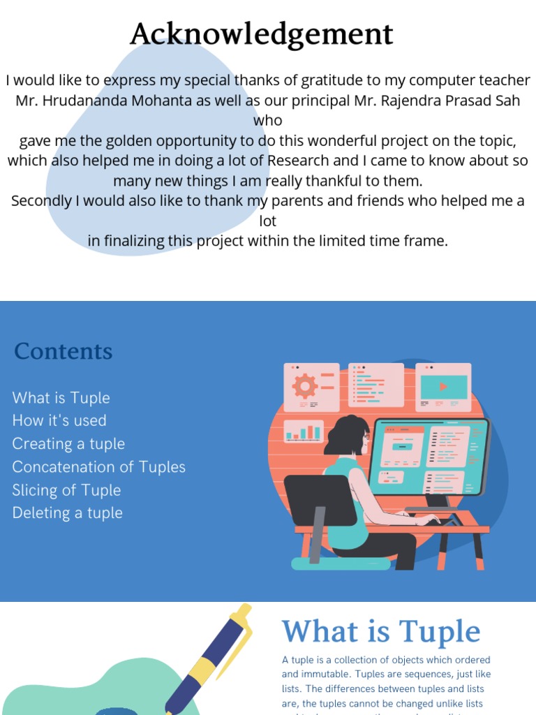Acknowledgment of Project on Tuples | PDF | Information Technology ...