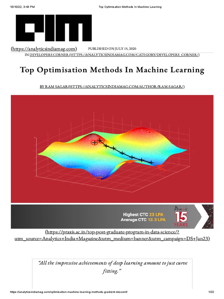 Optimisation Methods in Machine Learning | PDF