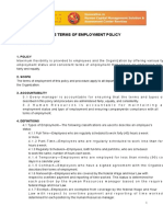 HR Terms of Employment Policy and Procedure