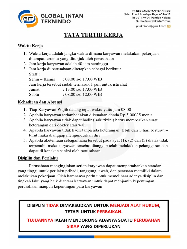 Tata Tertib Kerja | PDF