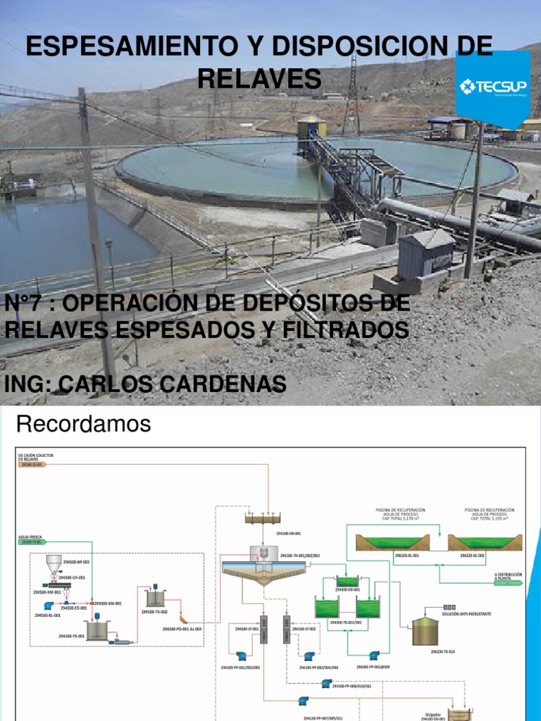 Operación y Disposición de Relaves | PDF | Agua | Cuestiones ambientales