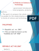 Policies On Science and Technology TOPIC 2