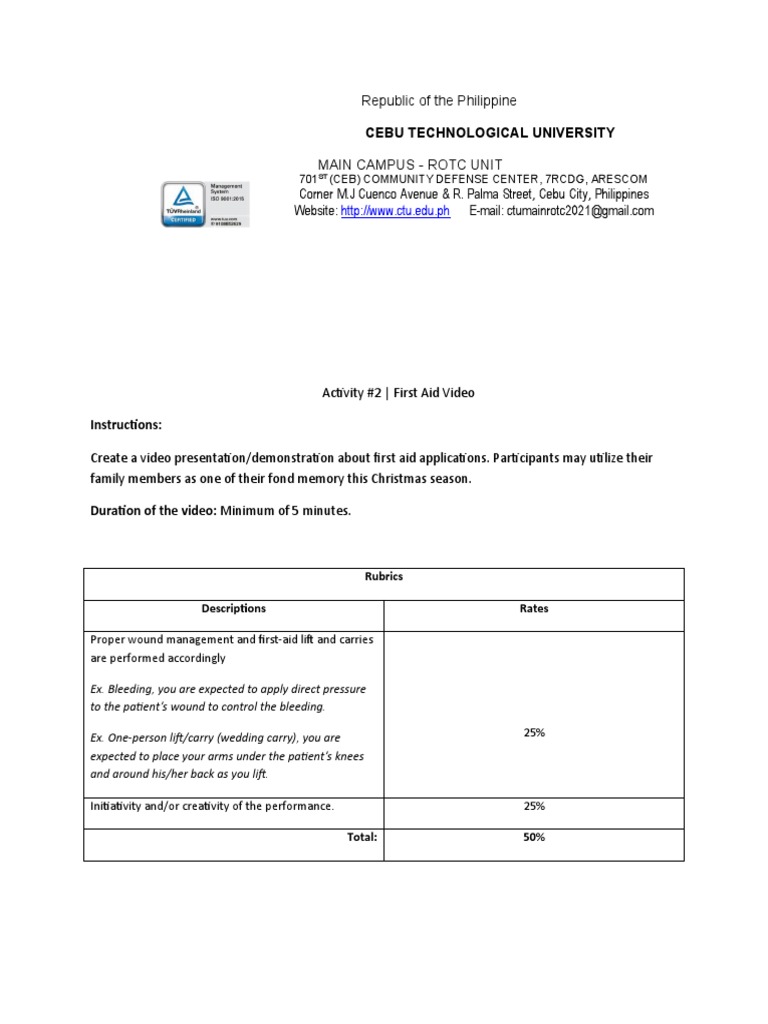 Activity No. 2 First Aid | PDF | Social Science | Computers
