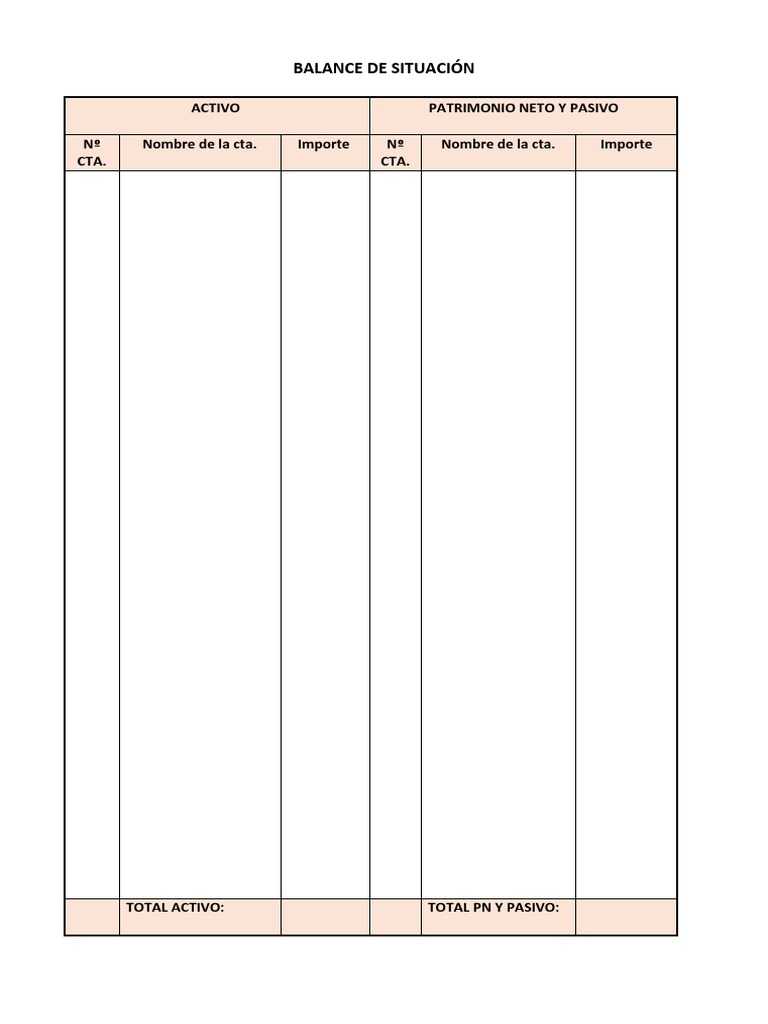 Plantilla Balance de Situación | PDF