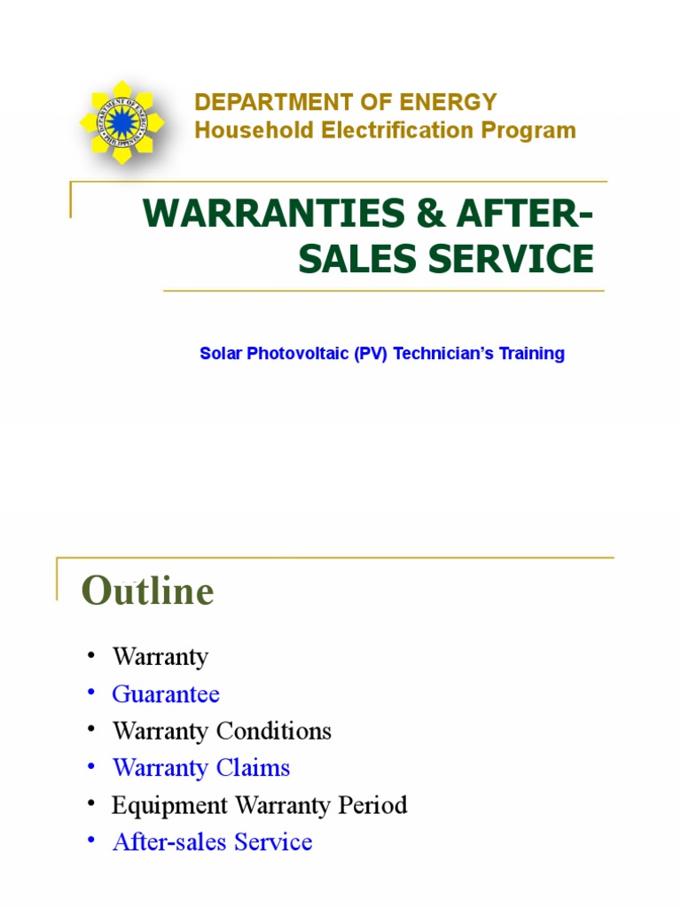Warranty Procedures and AfterSales Service Guidelines for the