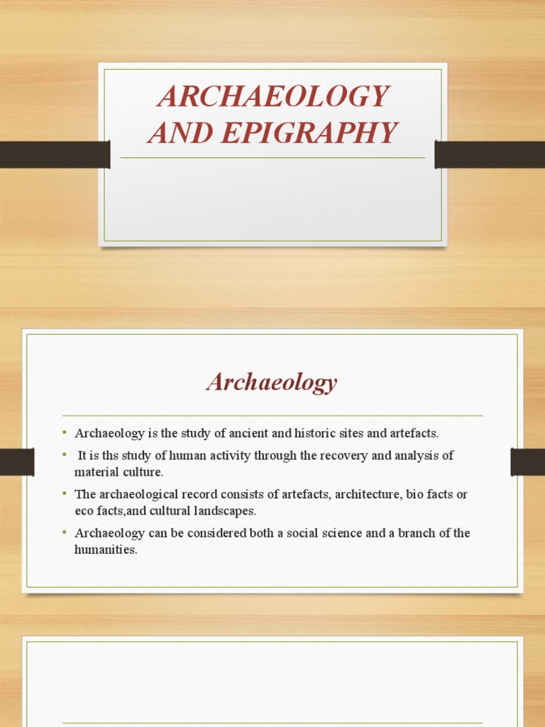 Archeology And Epigraphy Pdf