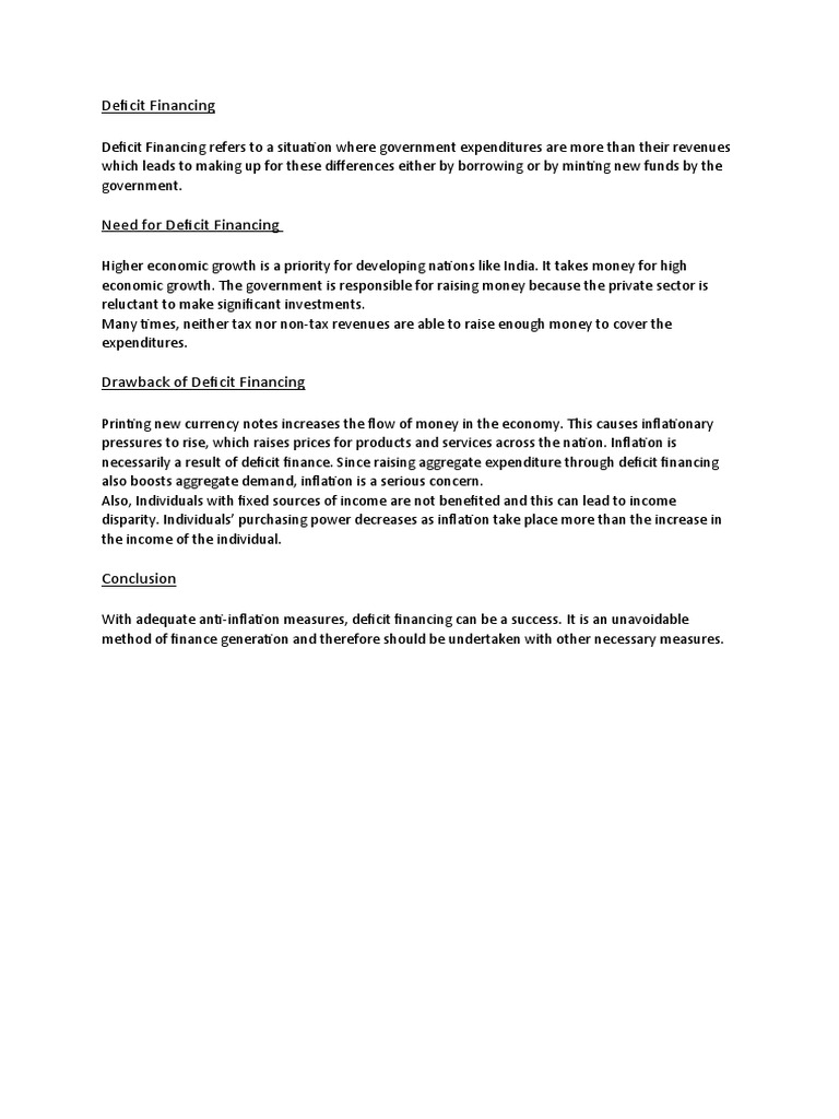 Deficit Financing | PDF