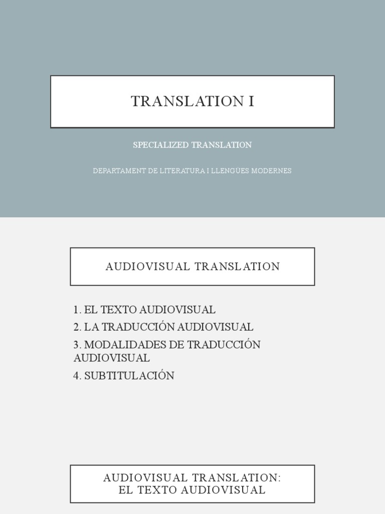 Audiovisual Translation | PDF | Ciencia cognitiva | Comunicación humana
