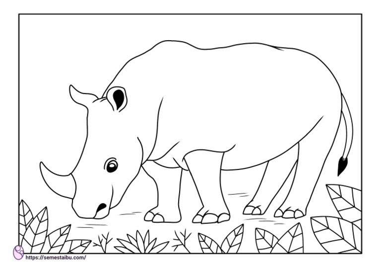 Gambar Mewarnai Badak | PDF