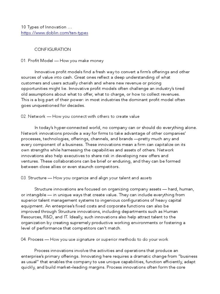 10 Types of Innovation (Updated) | Download Free PDF | Innovation | Brand