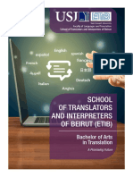 ETIB Brochure Bachelor of Arts in Translation