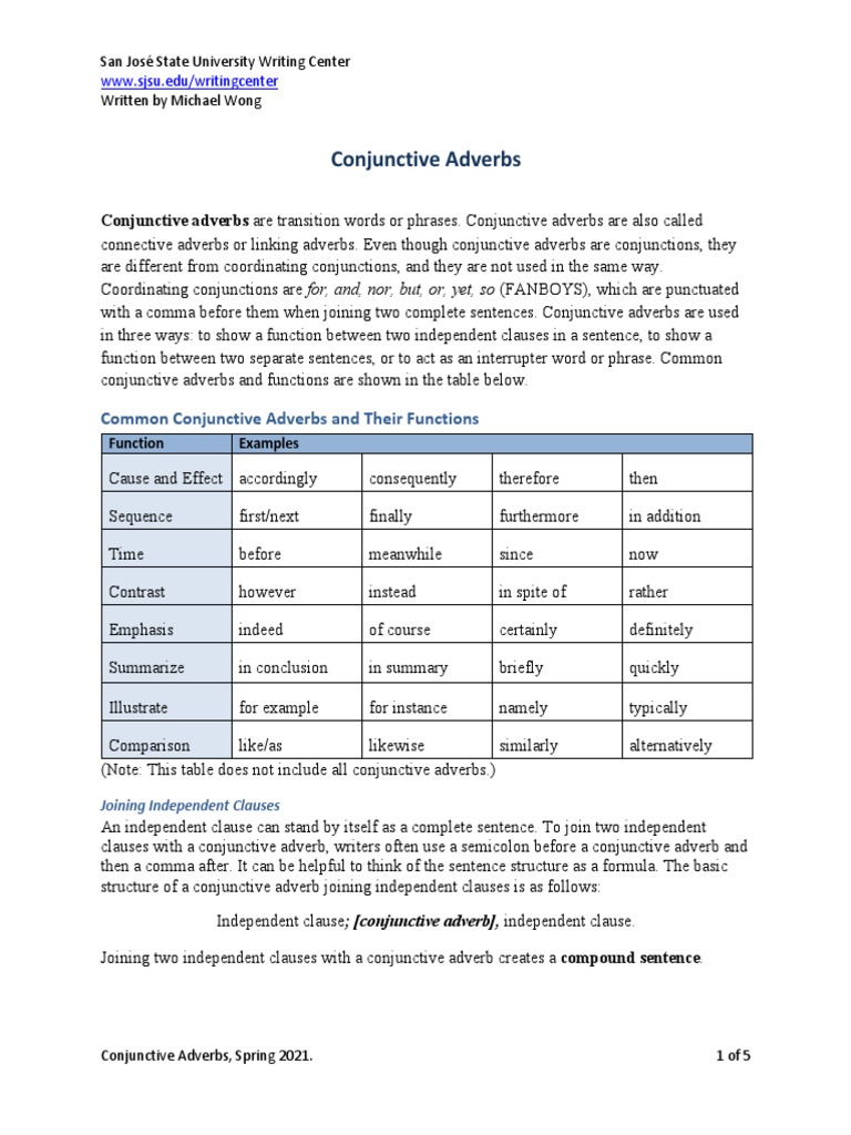 Conjunctive Adverbs | PDF | Comma | Semiotics