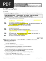 Sol3e Int U6 Progress Test A