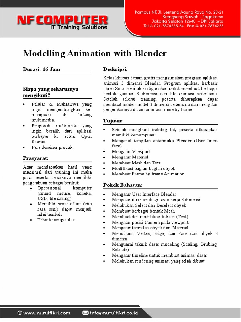 Modelling Animation With Blender | PDF | Seni | Komputer
