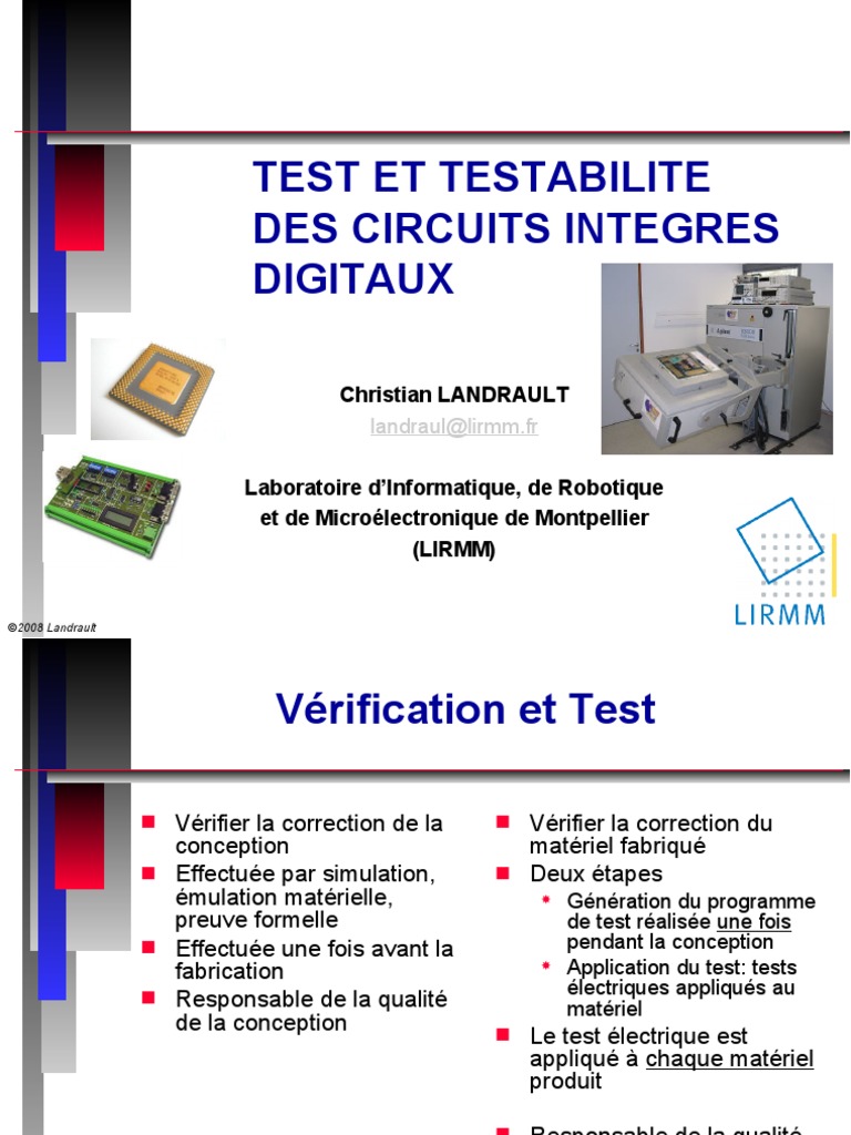 Test Et Testabilite Des Ci Digitaux | PDF | Circuit intégré ...