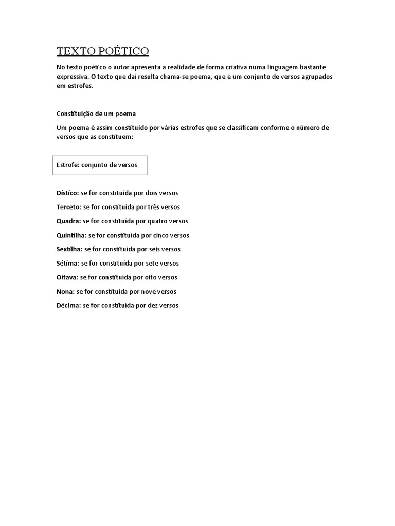 Estruturas do Texto Poético | PDF