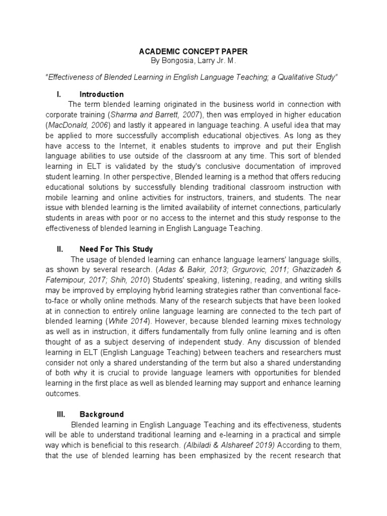 concept paper title about education