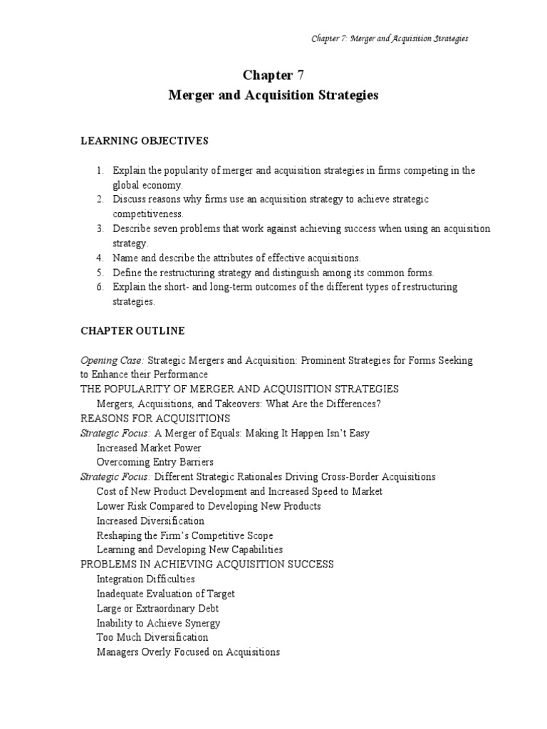 C7 - Handout | PDF | Mergers And Acquisitions | Leveraged Buyout