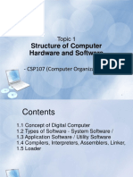 Topic 1 - 2 - Structure of Computer Hardware and Software