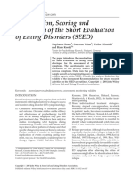 Construction, Scoring and Validation of The Short Evaluation of Eating Disorders (SEED)