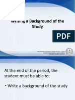 Writing The Background of The Study