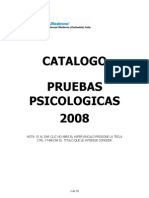 CATALOGO PRUEBAS PSICOLOGICAS  2008