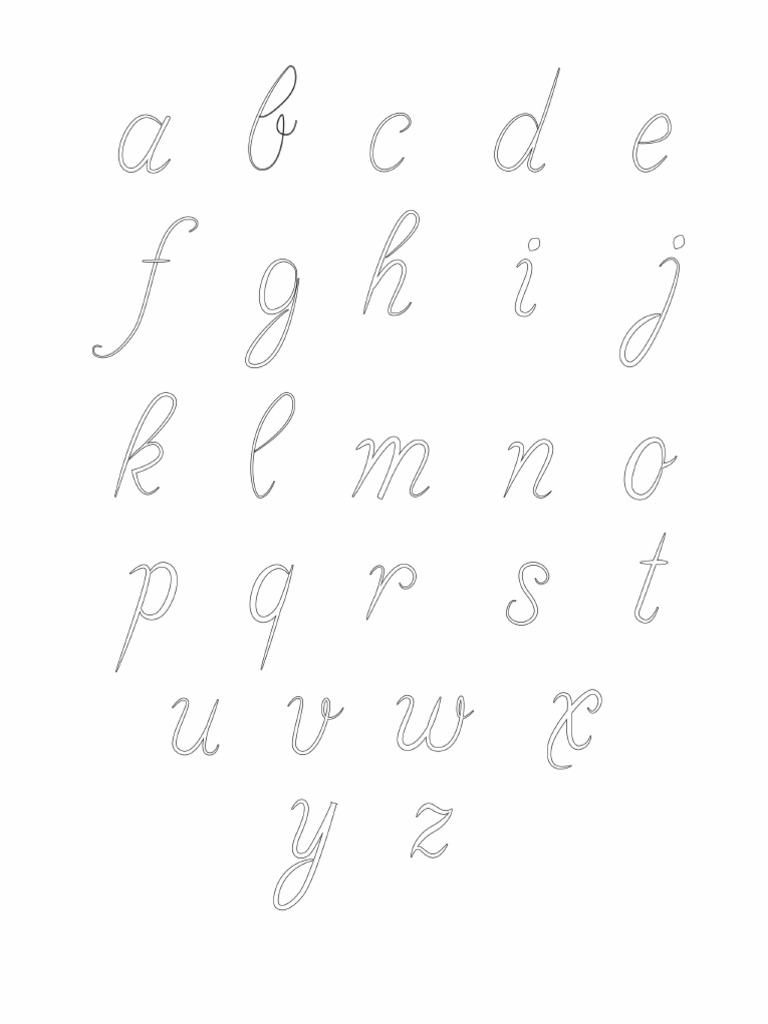 Free Printable Calligraphy Lowercase Letters Set | PDF