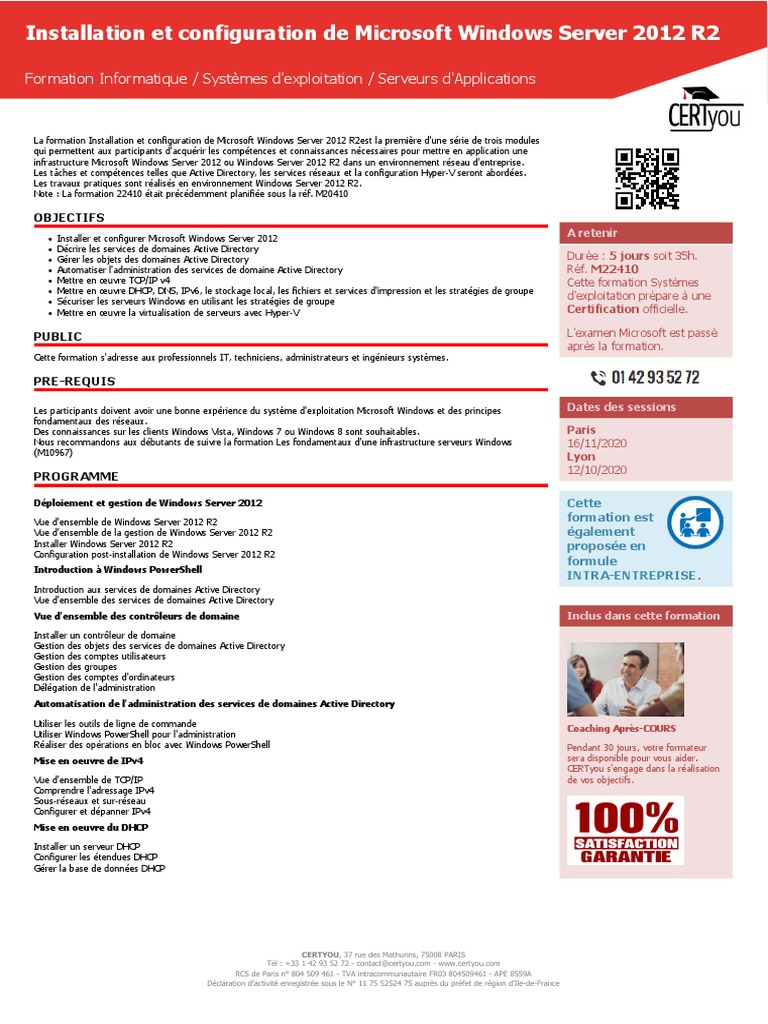 Formation Windows Server 2012 R2 | PDF | Active Directory | Stratégies ...