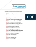 Licenses Terms & Conditions Summary