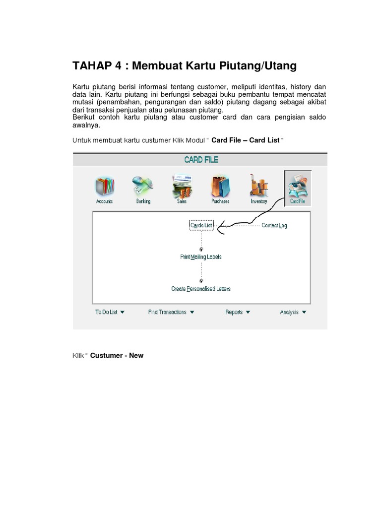 Cara Membuat Kartu Piutang dan Utang | PDF