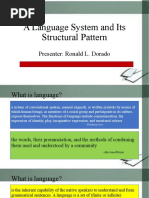 A Language System and Its Structural Pattern