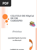 Cálculo de Ndpcal de Um Cardápio