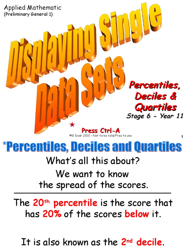 04 Percntiles Deciles and Quartiles | PDF | Percentile | Descriptive ...