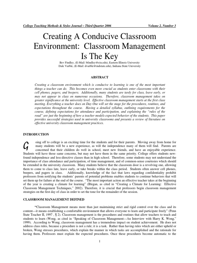 Effective Classroom Management Strategies | PDF | Classroom Management ...