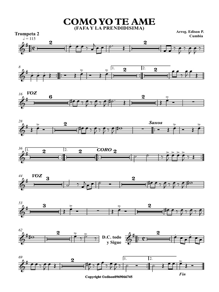 Como Yo Te Ame Trompeta 2 Pdf