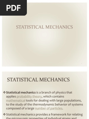Fundamental Postulates Of Statistical Mechanics