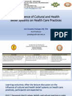 NCM 120 Part 3b The Influence of Cultural and Health Belief Systems On Health Care Practices