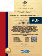 ISO 9001 CORPORACIÓN PERUANA DE MOBILIARIO S.A.C. Español