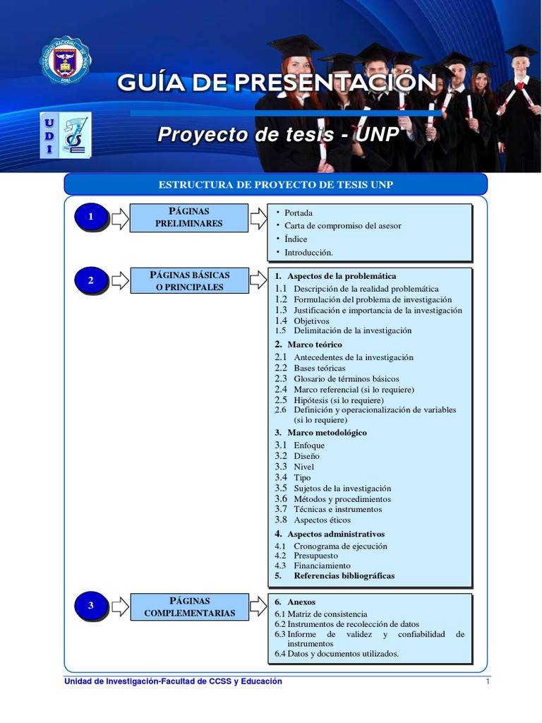 Guía para Proyecto de Tesis UNP | PDF | Teoría | Hipótesis