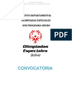 Evento Departamental de Atletismo y Natación para Olimpiadas Especiales en Oruro