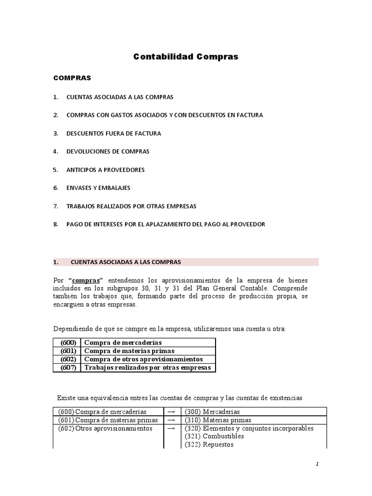 Contabilidad Compras | PDF