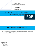 Week 2 Module 3 (1.3. The Humanities and The Filipino Personhood (Pagkatao)