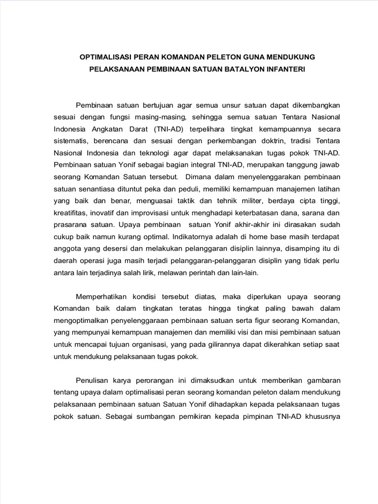 Optimalisasi Peran Danton TNI | PDF